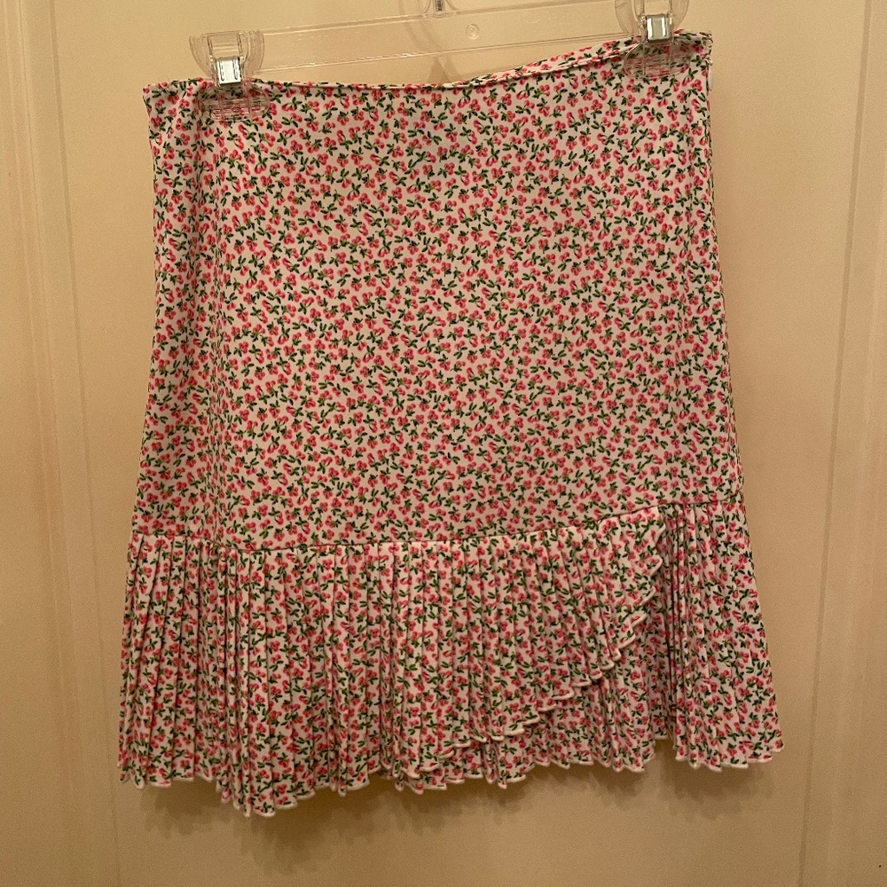 Worth Floral Pleated Trumpet Skirt Size 2